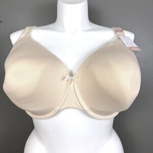 New NWT Cacique Lightly Lined Full Coverage Bra Size 46H Underwire Beige